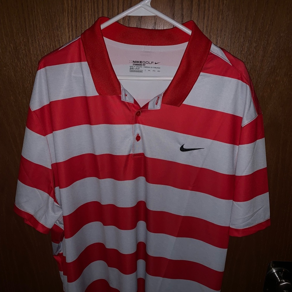 3XL Nike Golf Polo Red and White Stripe